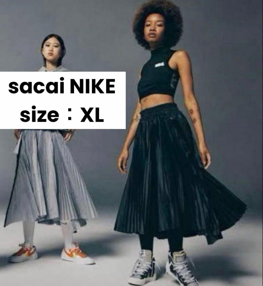 sacai NIKE collaboration pleated skirt black size XL From Japan