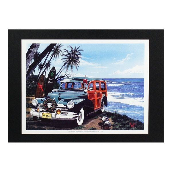 Hawaiian Poster Car Surfing Series J-141 Woody Wagon MR XMAS