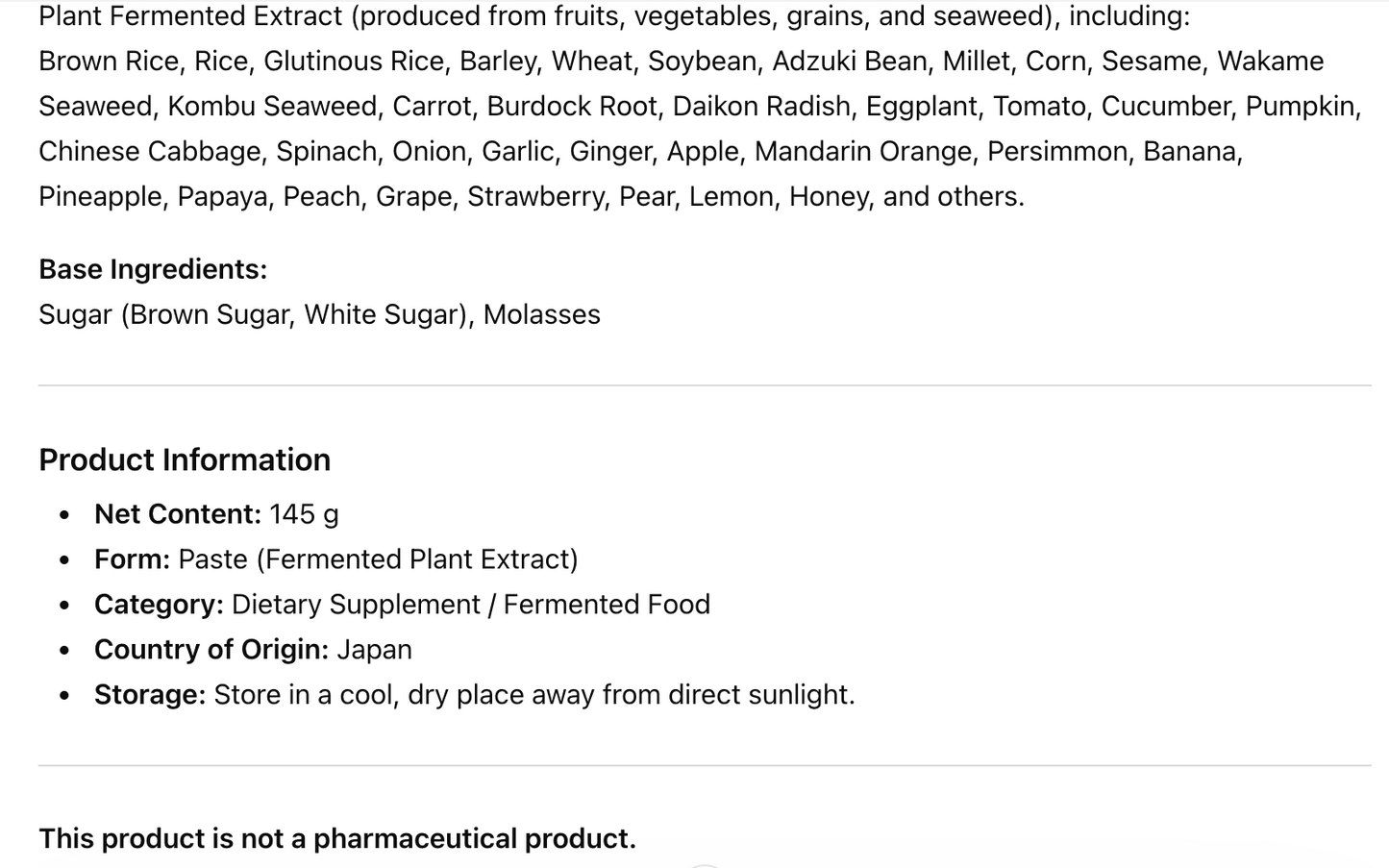 Manda Koso Enzyme 145g Fermented Vegetable Food Japan
