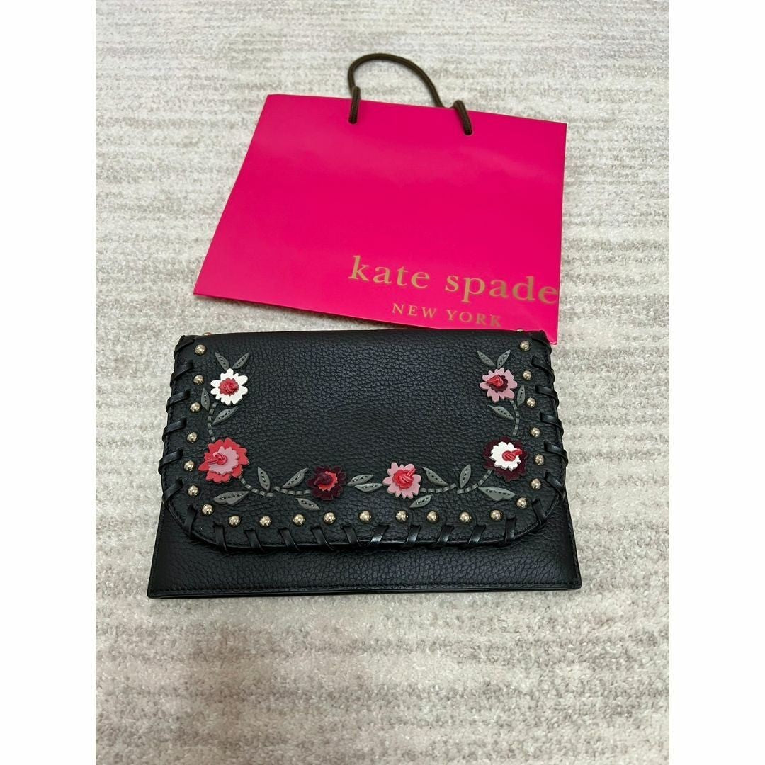 Kate Spade NY Madison Avenue Daniels Vita Embellished Floral Clutch Handbag Used