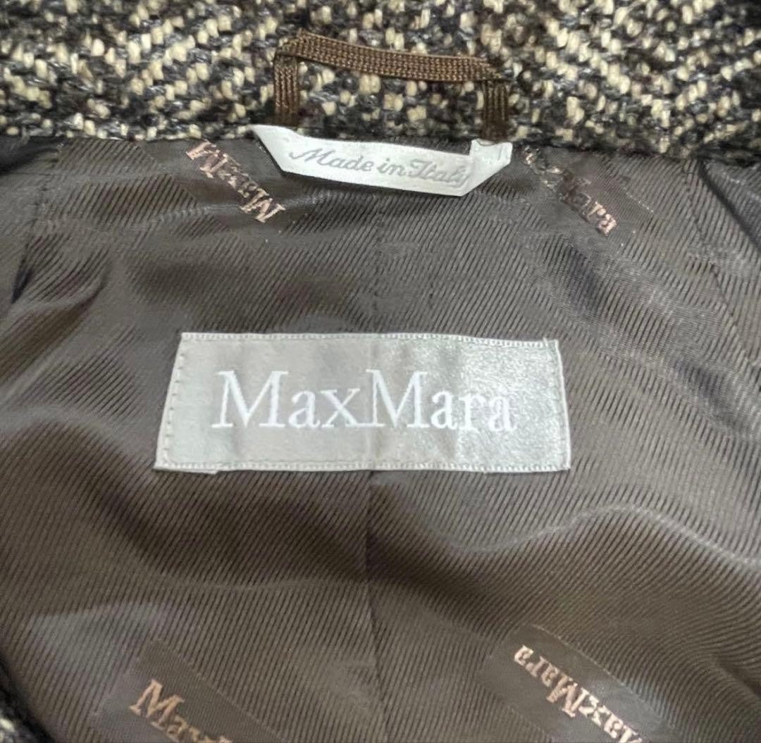 Max Mara Silver Tag Size:44/US:10 Dark Brown Mink Fur Tweed Coat 149627K Authen