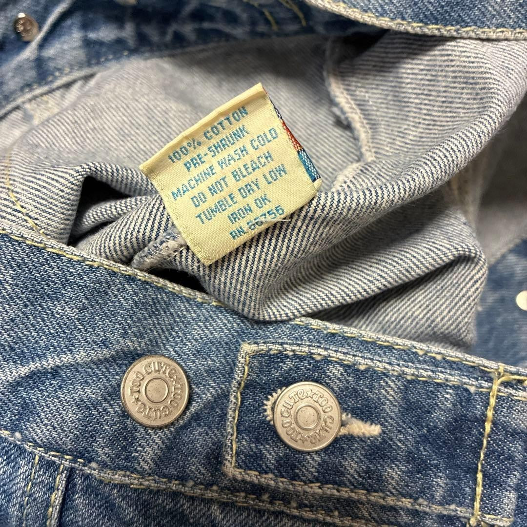 Disney Too Cute Embroidered Denim Jacket L Made in USA Rare Vintage