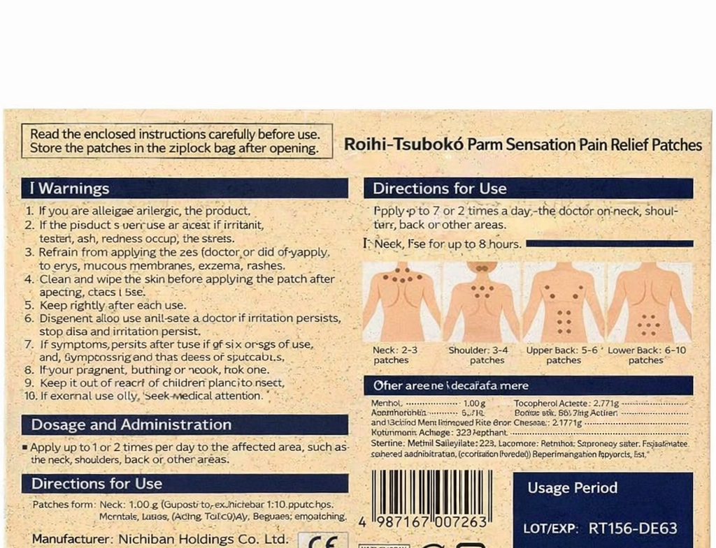 Nichiban ROIHI TSUBOKO Body Care Patch 78 Sheets x10 Japan