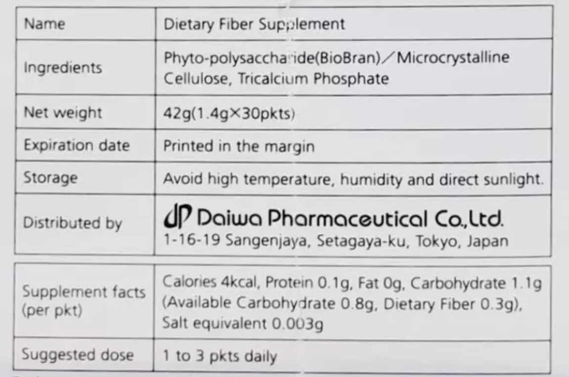 Lentin Plus 1000 BioBran Rice Bran for Immune Support 30 Pkts From Japan
