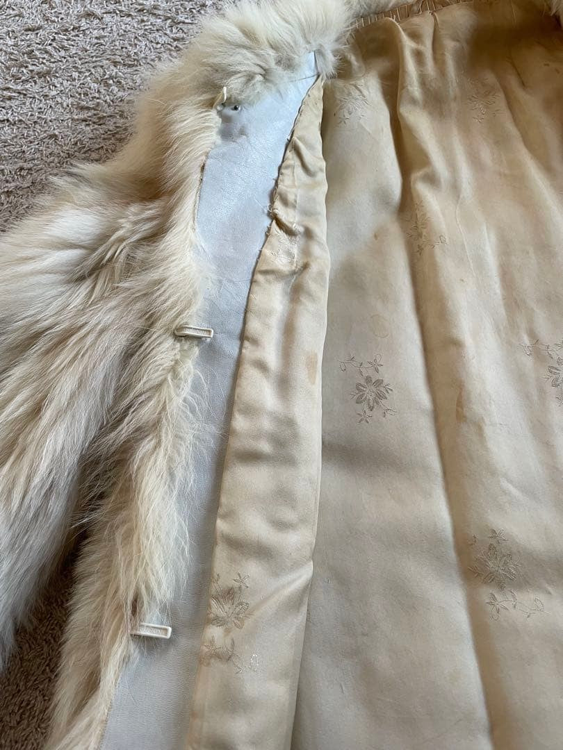 SAFURON Fur Jacket Width 46cm Vintage Brown Hook Coat Remake Material Rare