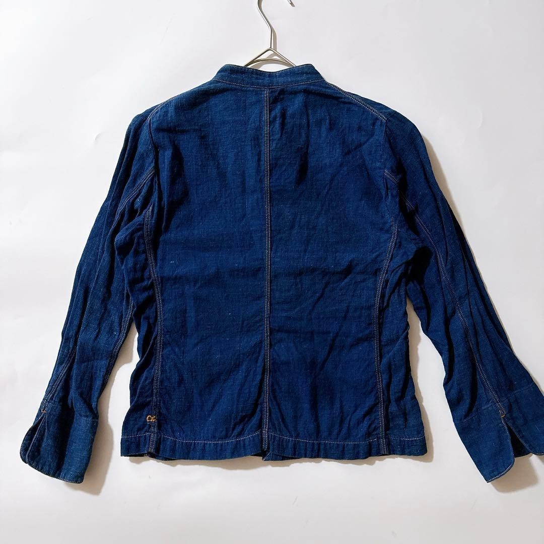 45R Aizome Indigo Kadi Series Stand Collar Jacket R Embroidery 2 Workwear