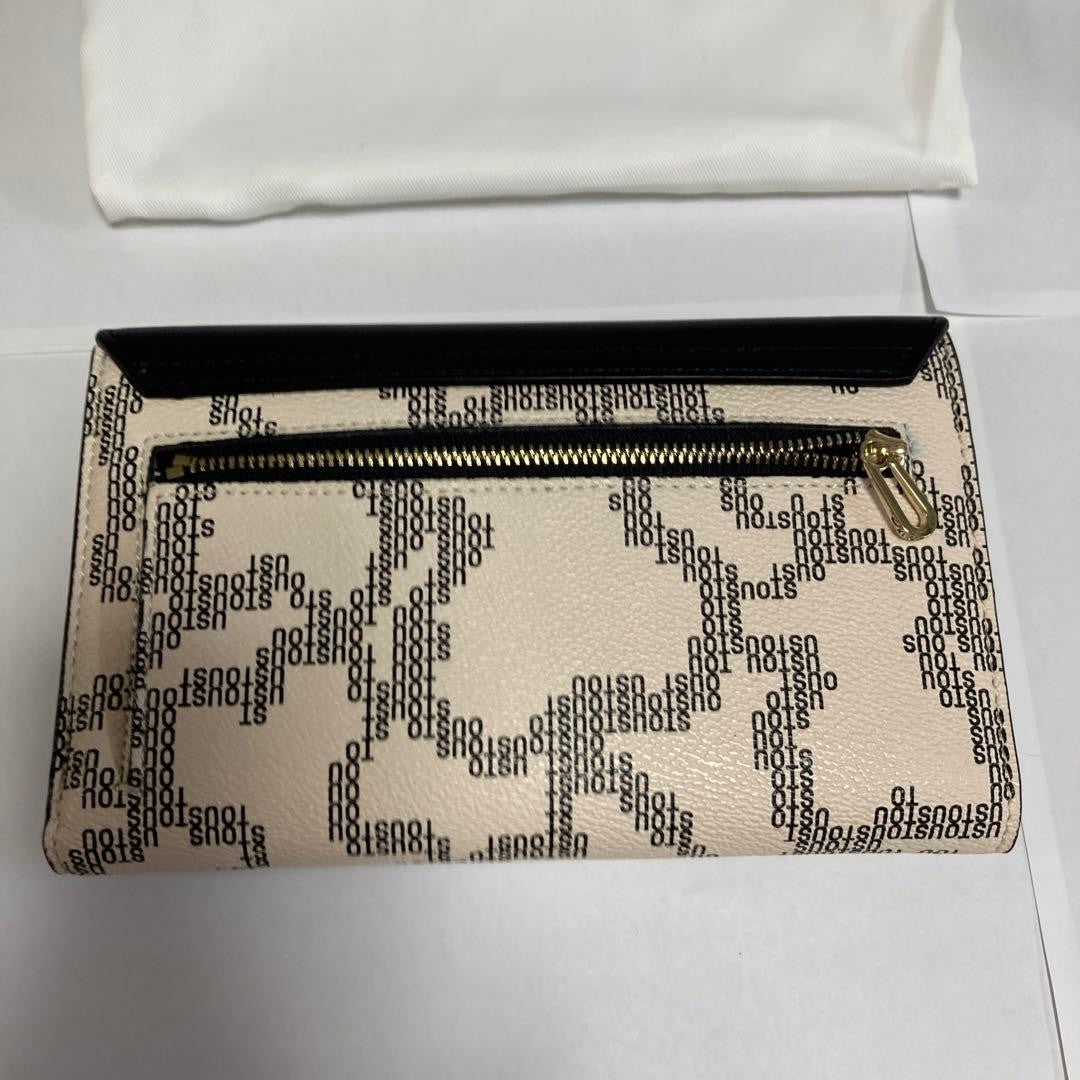 TOUS Logo Print Long Wallet Beige and Black Iconic logo print Spain brand Item
