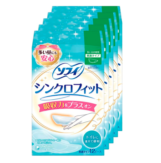 unicharm Sofy Sanitary Napkins Synchro Fit 12 x 5