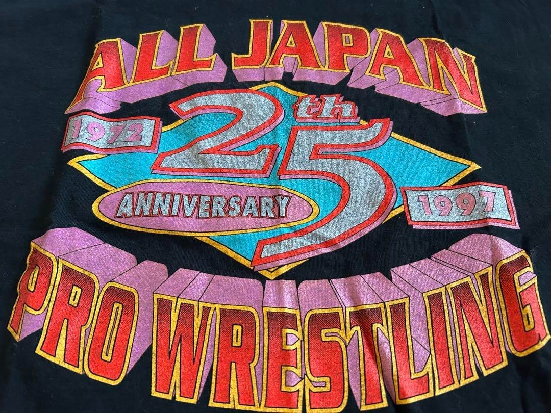 All Japan Pro Wrestling 1997 25th Anniversary T-Shirt Vintage 90s Retro L