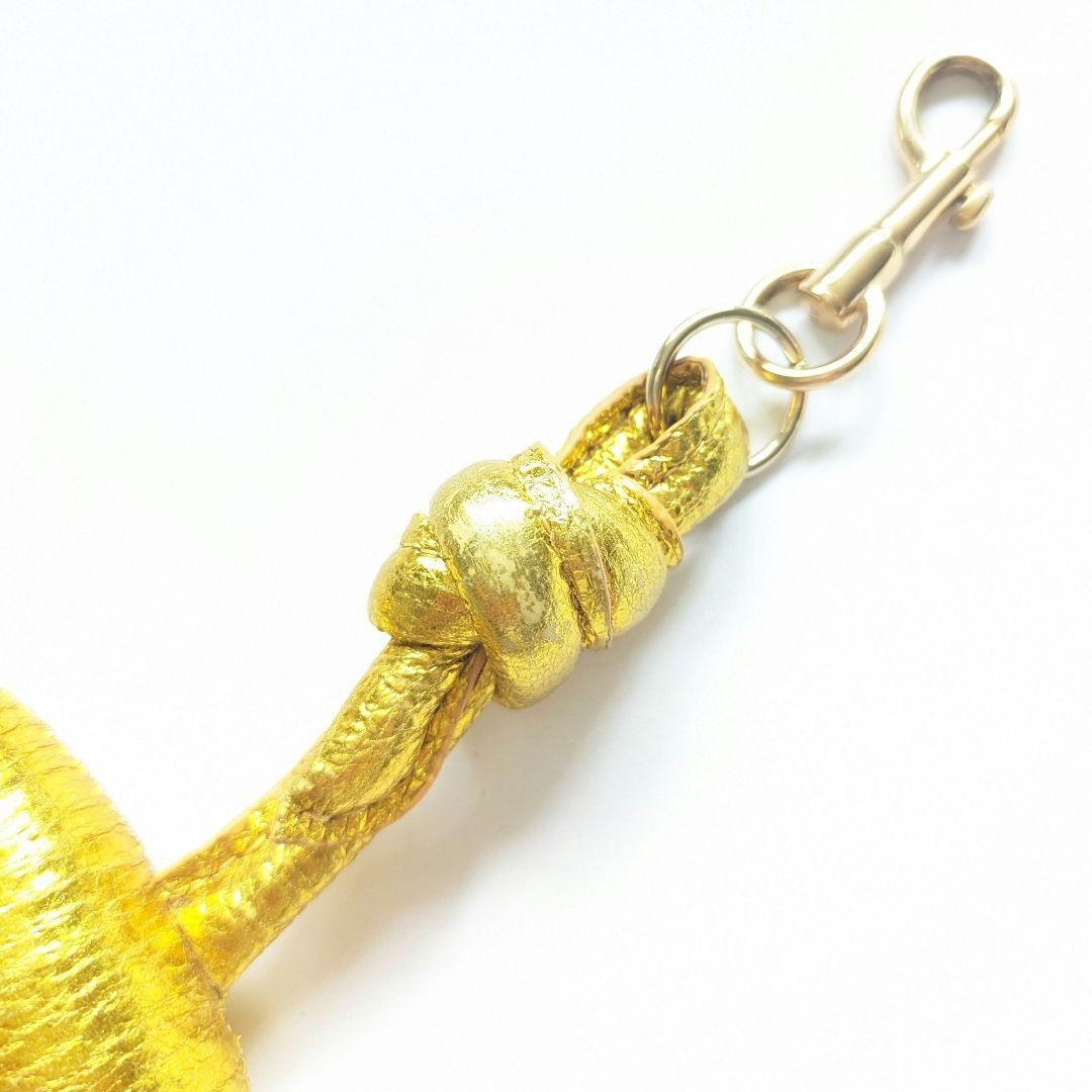 ANYA HINDMARCH Smile Bag Charm Key Charm Metallic Gold One of a Kind