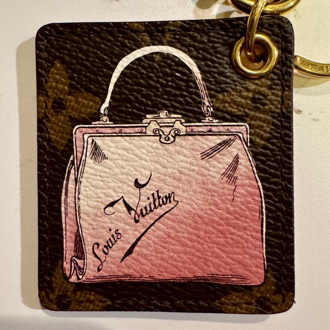 Louis Vuitton Monogram Bag Charm Key Holder Pouch Initial Engraving