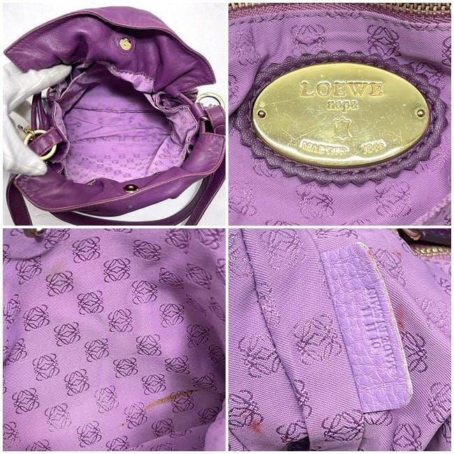LOEWE Flamenco 30 Shoulder Bag Tassel Handbag Purple