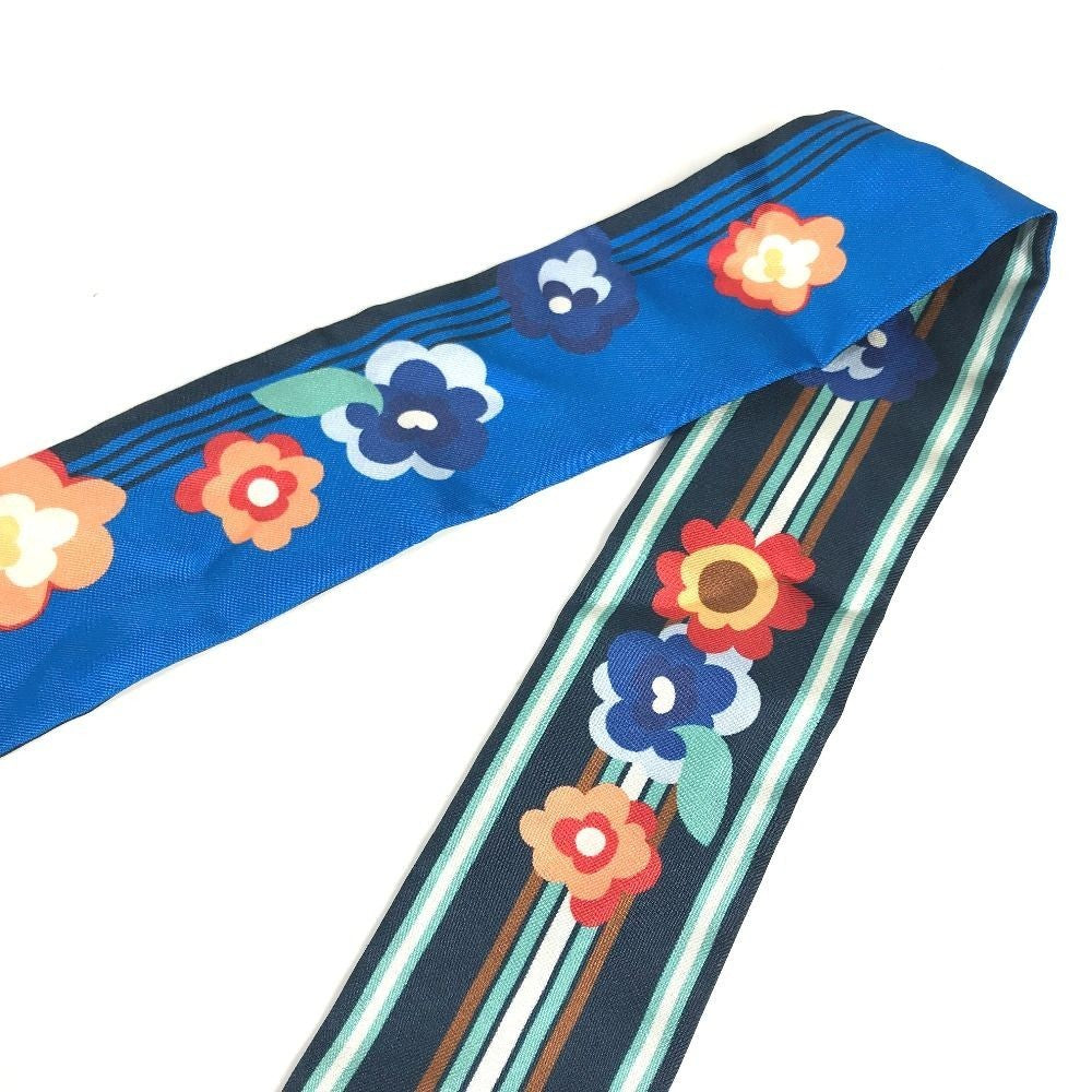 FENDI FXT111 Lappy Fringe BandeauScarf Scarf silk blue/Brown