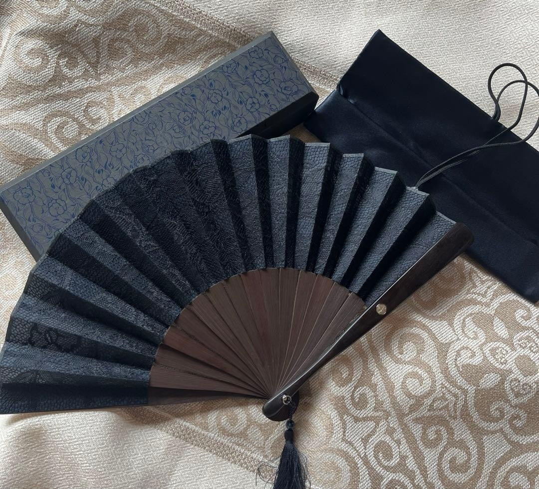 Shiseido Hanatsubaki Folding Fan Sensu w/ Case Box Novelty Unused Japan