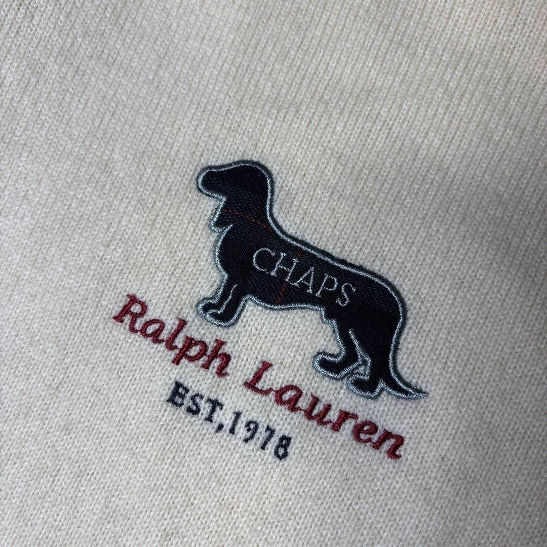 CHAPS Ralph Lauren wool knit with dog and animal embroidery from the 1990s