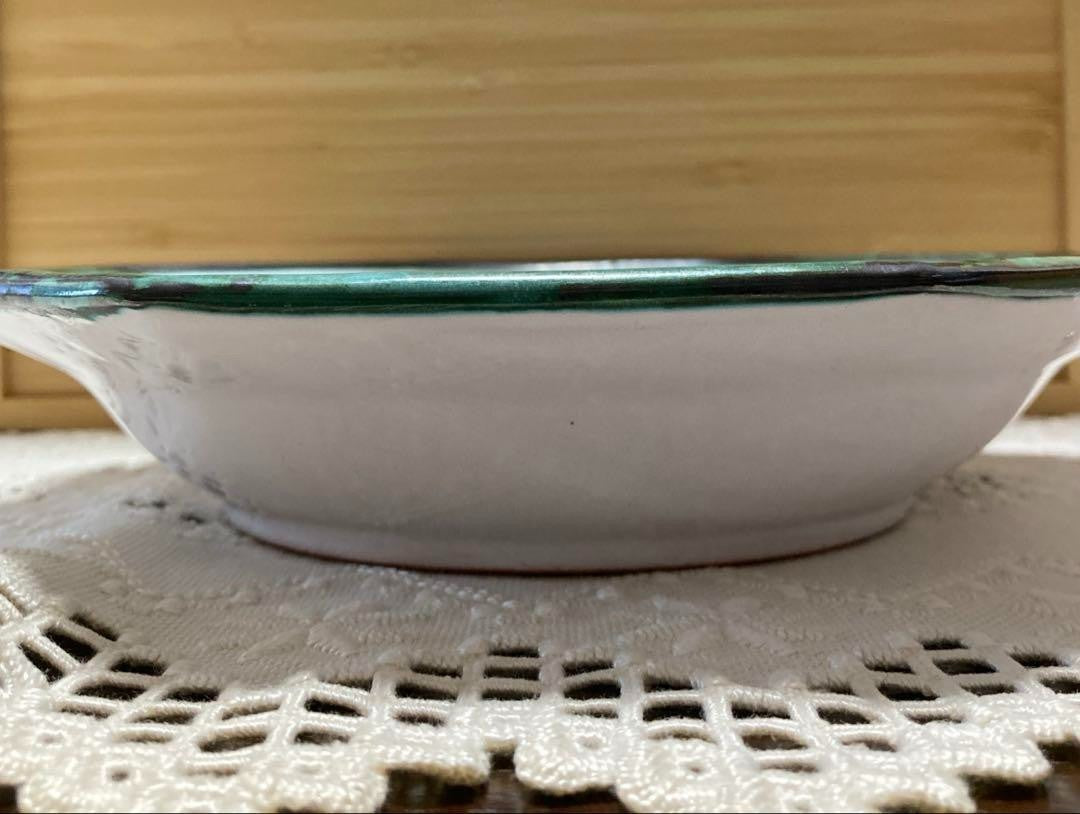 Robert Picault Blue Green Octagonal Pasta Plate Bowl 23cm