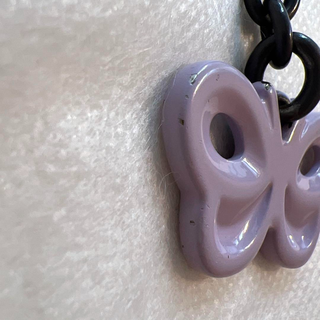 BOTTEGA VENETA Butterfly Strap Purple keychain bag charm ring authentic Italy