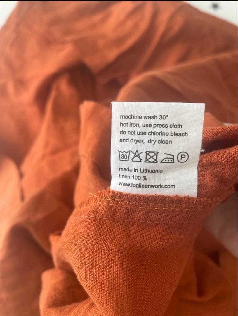 fog linen work Long Skirt Orange M - Relaxed Fit, Quality Linen