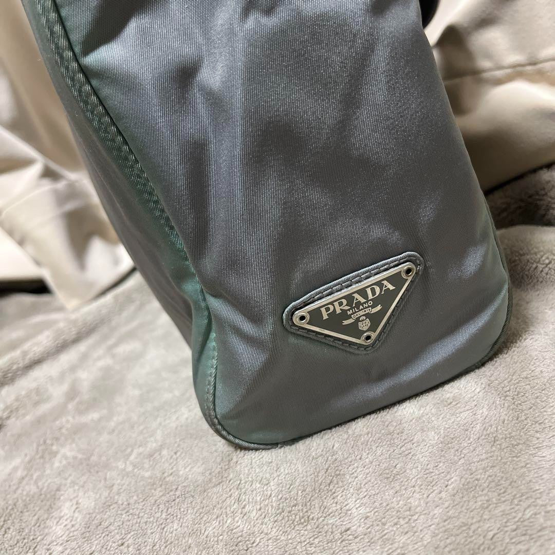 PRADA Tote Bag Triangle Logo Plastic Handle Tote Bag From Japan