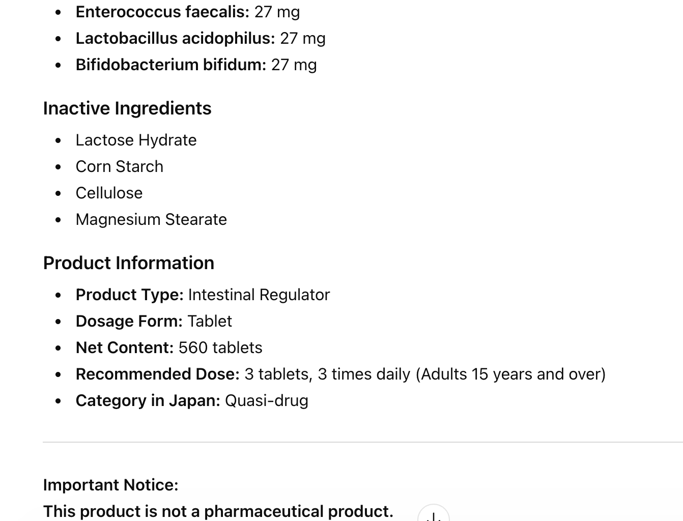 Matsukiyo Biolax Digestive Supplement
