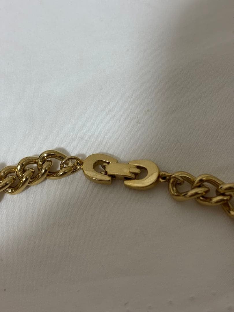 Vintage Gold Choker Necklace Chain Large 40cm Used Elegant Jewelry From Japan