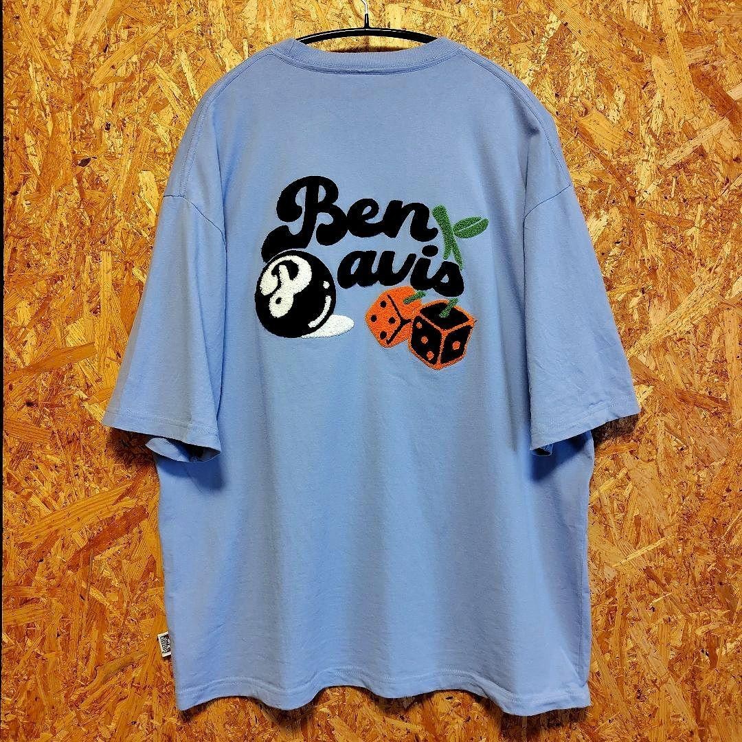 Ben Davis Embroidery 8 Ball Dice Cherry T-Shirt XL Blue Grey Japan