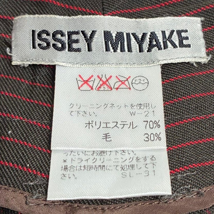Issey Miyake 90s Archive Pleated Suit Set Brown Red Wool Japan Rare