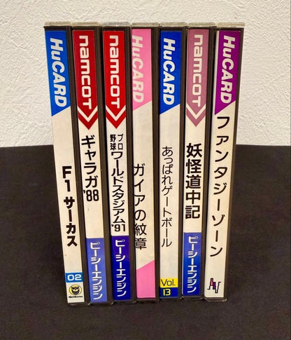 Retro Showa Era PC Engine HuCARD Software Set (7 games) NEC