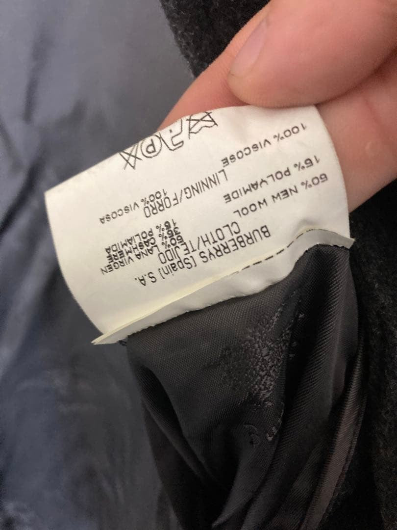 Burberry Vintage Cashmere Wool Balmacaan Long Gray Coat Men Size US 40 Authentic