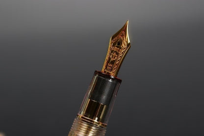 Sailor 1911 Fountain Pen 14K Gold Nib H-F Clear Red Demonstrator Vintage
