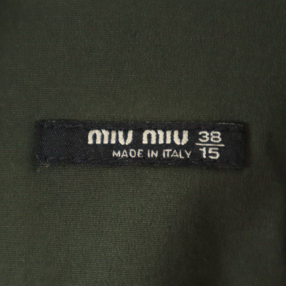 MIUMIU made in Italy Long sleeve Button down shirt 38/15 khaki Men's