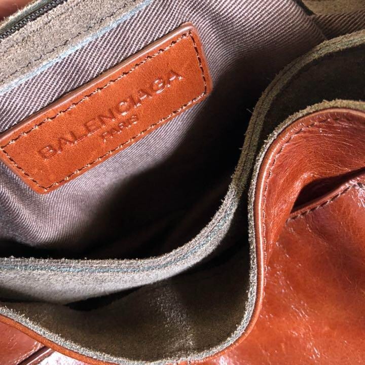 Authentic BALENCIAGA Handbag Leather Brown Women's Used Vintage from Japan JP