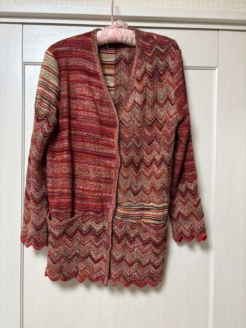 Missoni Women XL Zigzag Pattern Cardigan 48 Luxury Elegant Unique Italian Used