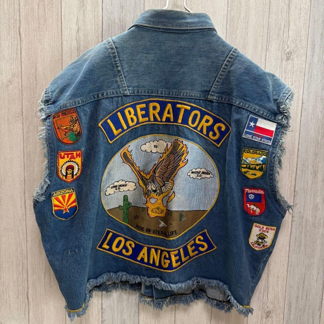 Wrangler Men Denim Vest Patch Vintage Limited Edition Rare Model American Casual
