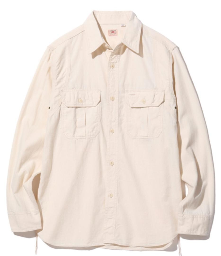 SUGAR CANE 5oz Chambray Work Shirt Size XL White Double Shoulder Rare Japan