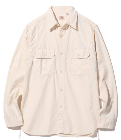 SUGAR CANE 5oz Chambray Work Shirt Size XL White Double Shoulder Rare Japan