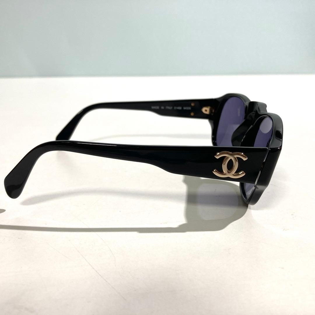 Chanel 04152 94305 Coco Mark Black Sunglasses W/orange Case cloth Used Japan