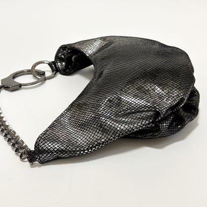 RARE CUFFZ BY LINZ Handcuff Bag Black Pattern Embossed Enamel Y2K