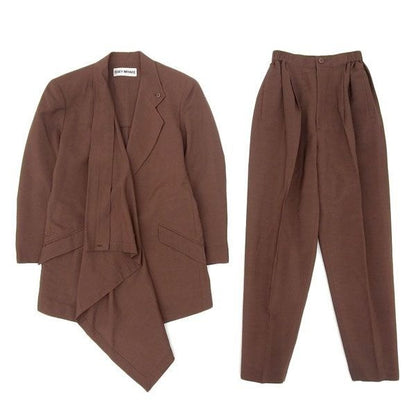 ISSEY MIYAKE 90s Archive Wool Suit Set Brown Japan M S Rare