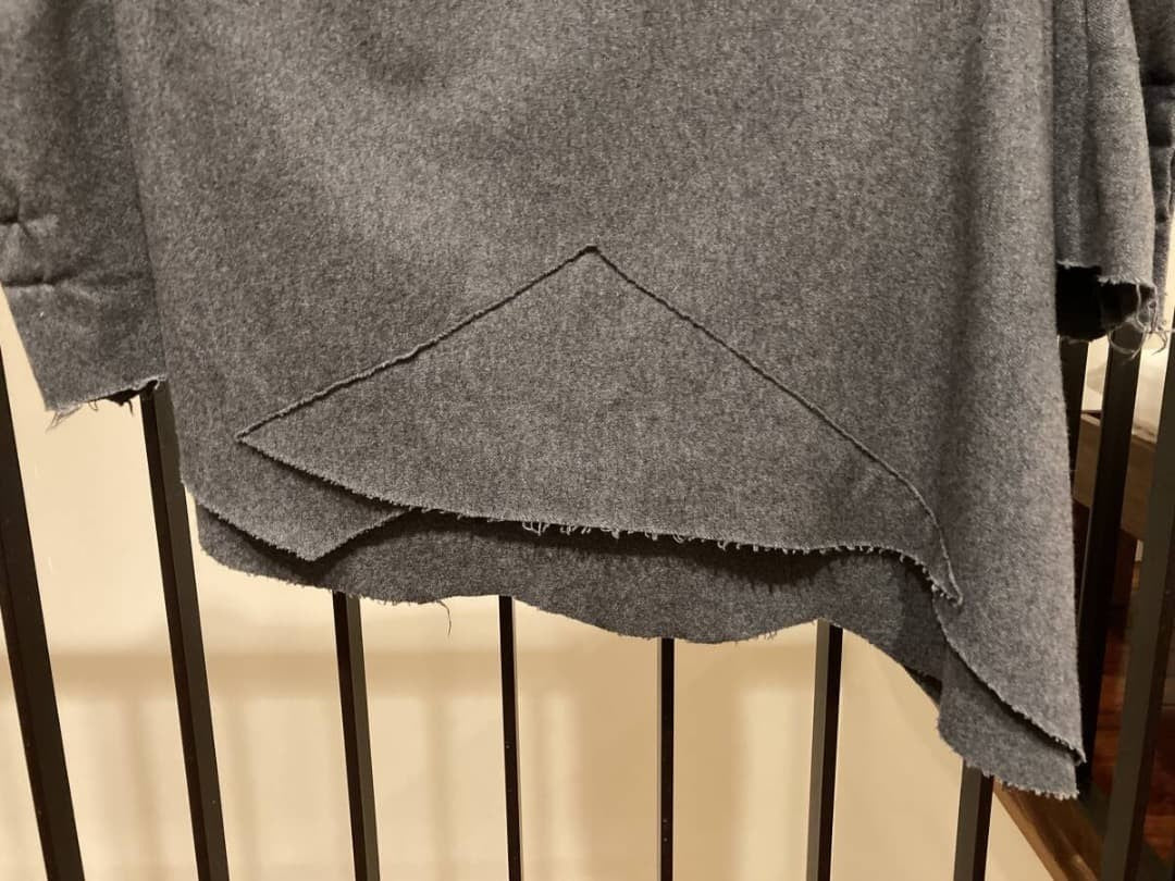 Greg Lauren Wool Poncho Coat Gray Size 1 Made in USA