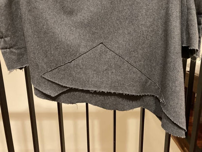 Greg Lauren Wool Poncho Coat Gray Size 1 Made in USA