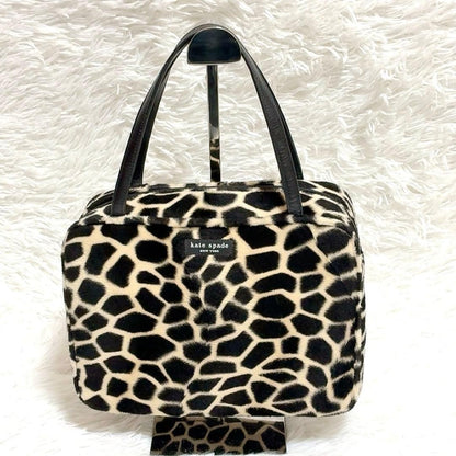 Kate Spade Handbag Leopard Giraffe Print Casual Women's Pre-Owned From Japan
