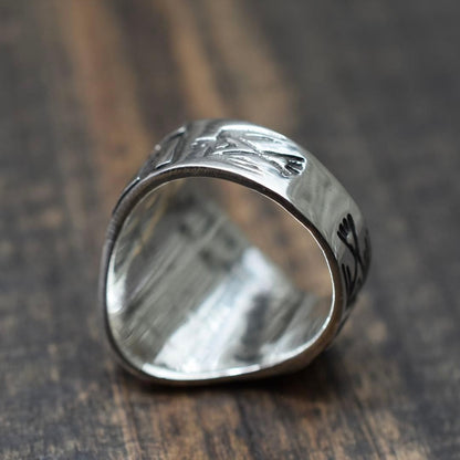Silver 925 Thunderbird Ring, Indian Jewelry