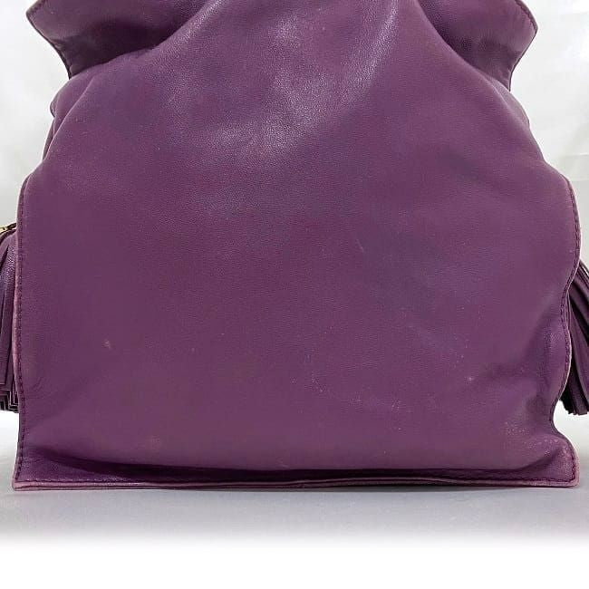 LOEWE Flamenco 30 Shoulder Bag Tassel Handbag Purple