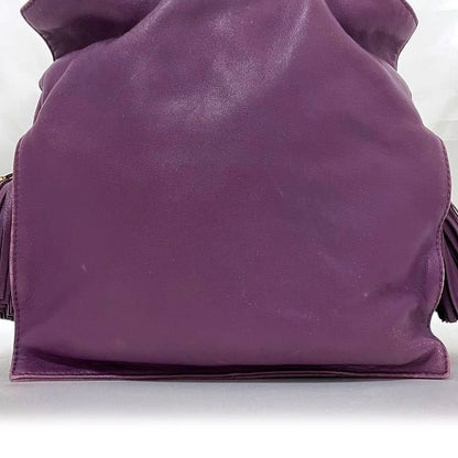 LOEWE Flamenco 30 Shoulder Bag Tassel Handbag Purple
