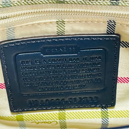 Coach Bleeker Legacy Denim Flap Bag Navy Denim Shoulder Bag Authentic