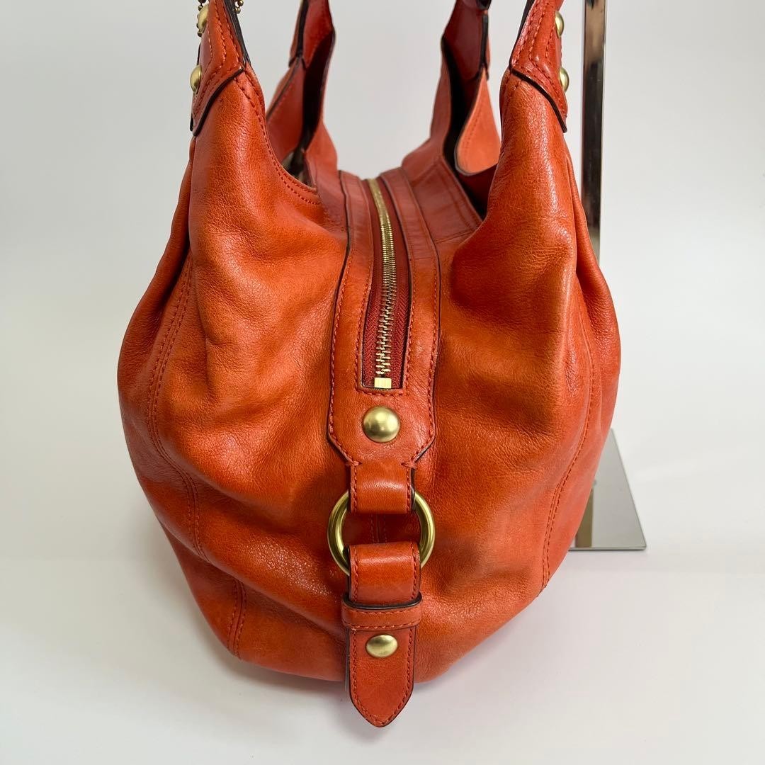 COACH Madison Leather Orange Shoulder Bag Y2K Rare Authentic Vintage