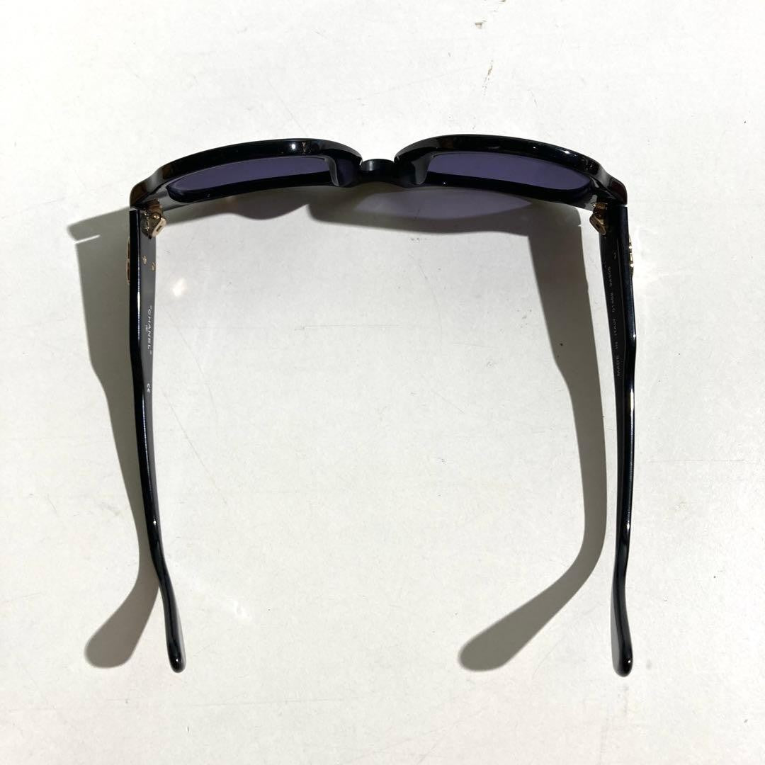 Chanel 04152 94305 Coco Mark Black Sunglasses W/orange Case cloth Used Japan