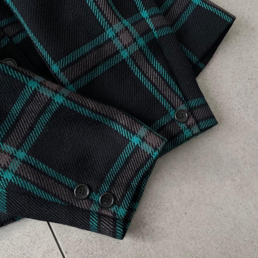Vintage wool jacket Tartan check Formal Showa retro Vintage clothing