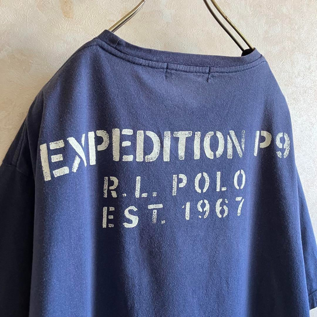 Rare 90 s Made in USA Ralph Lauren Pocket T Shirt Navy XL RRL